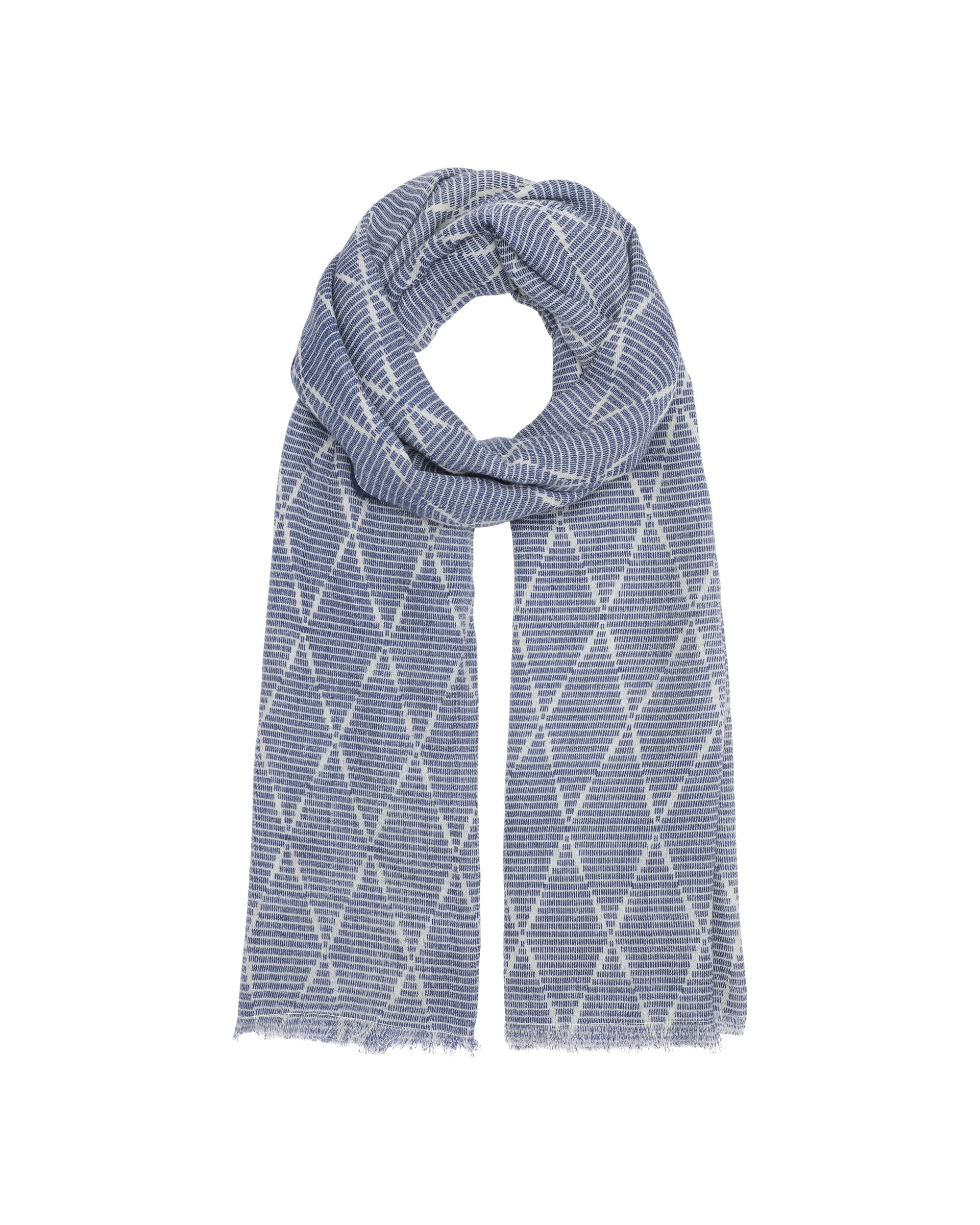 HABIBA Amina Ikat Scarf - Indigo