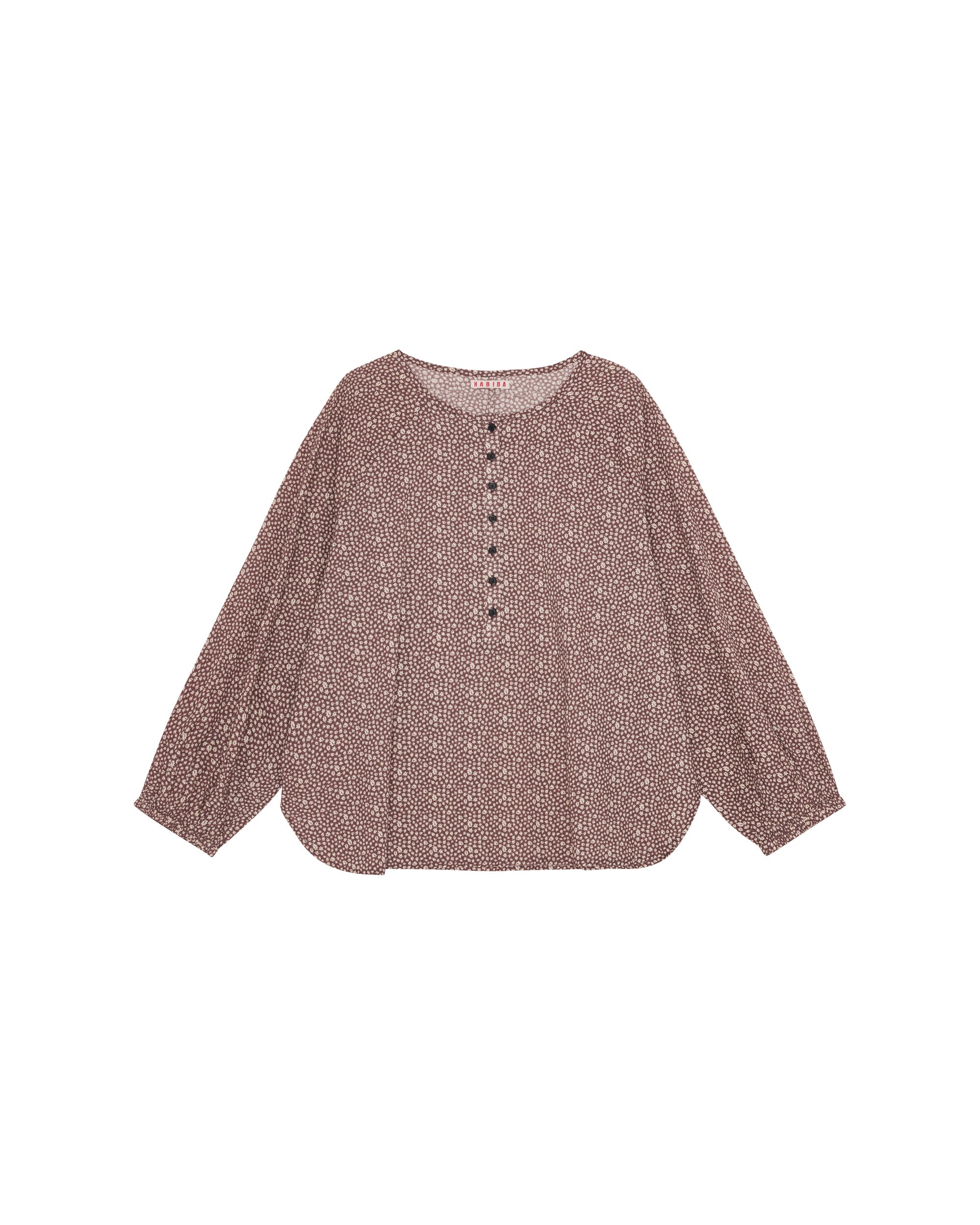 Habiba autumn leaf. blouse W/ placket