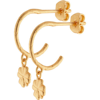 Clover ear hoop gold