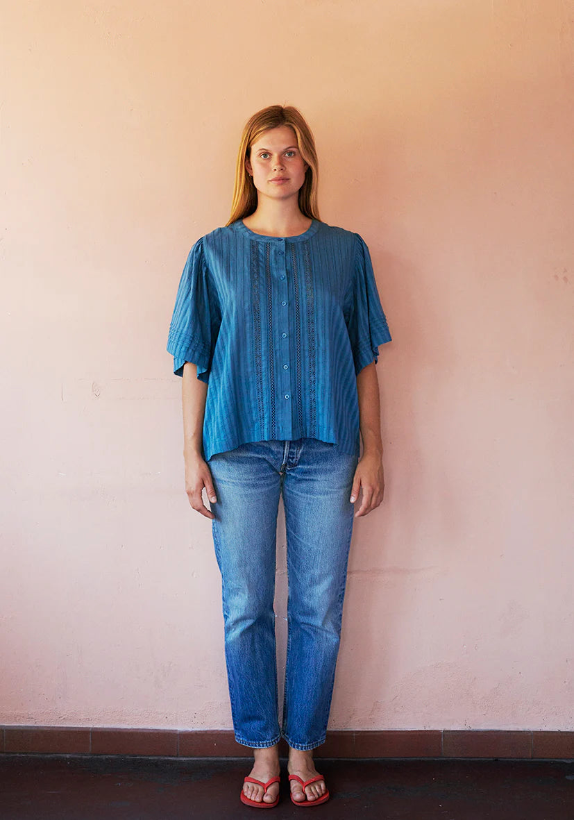Laura butterfly shirt - Sea