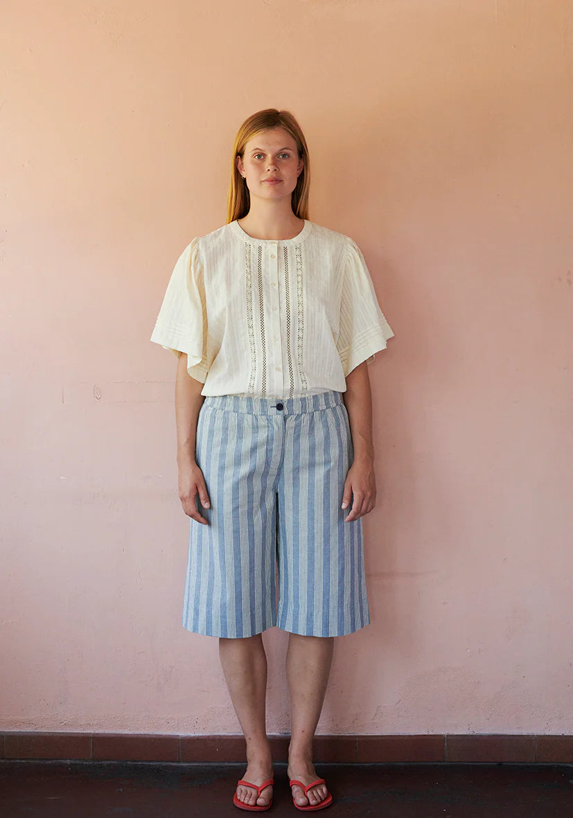 Stockholm stripe bermuda shorts - Sea